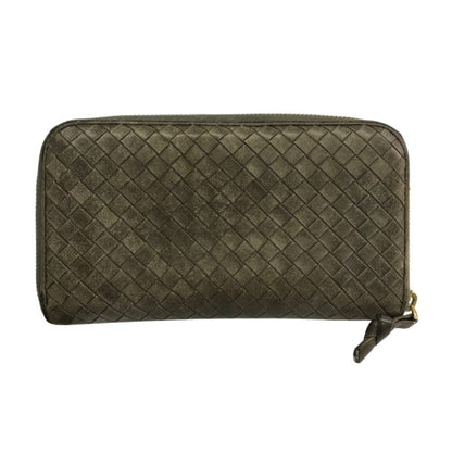 BOTTEGA VENETA ボッテガヴェネタ 長財布 メンズ イントレチャート ラウンドファスナー レザー ブラウン系 114076 中古 T1