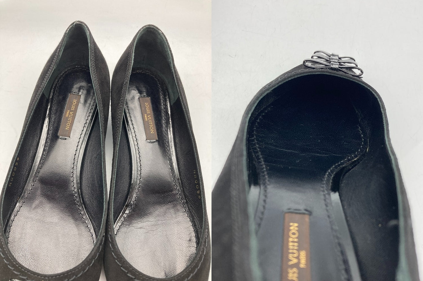 LOUIS VUITTON ルイヴィトン ポインテッドトゥ ローヒール パンプス サイズ37 ブラック 中古 D4