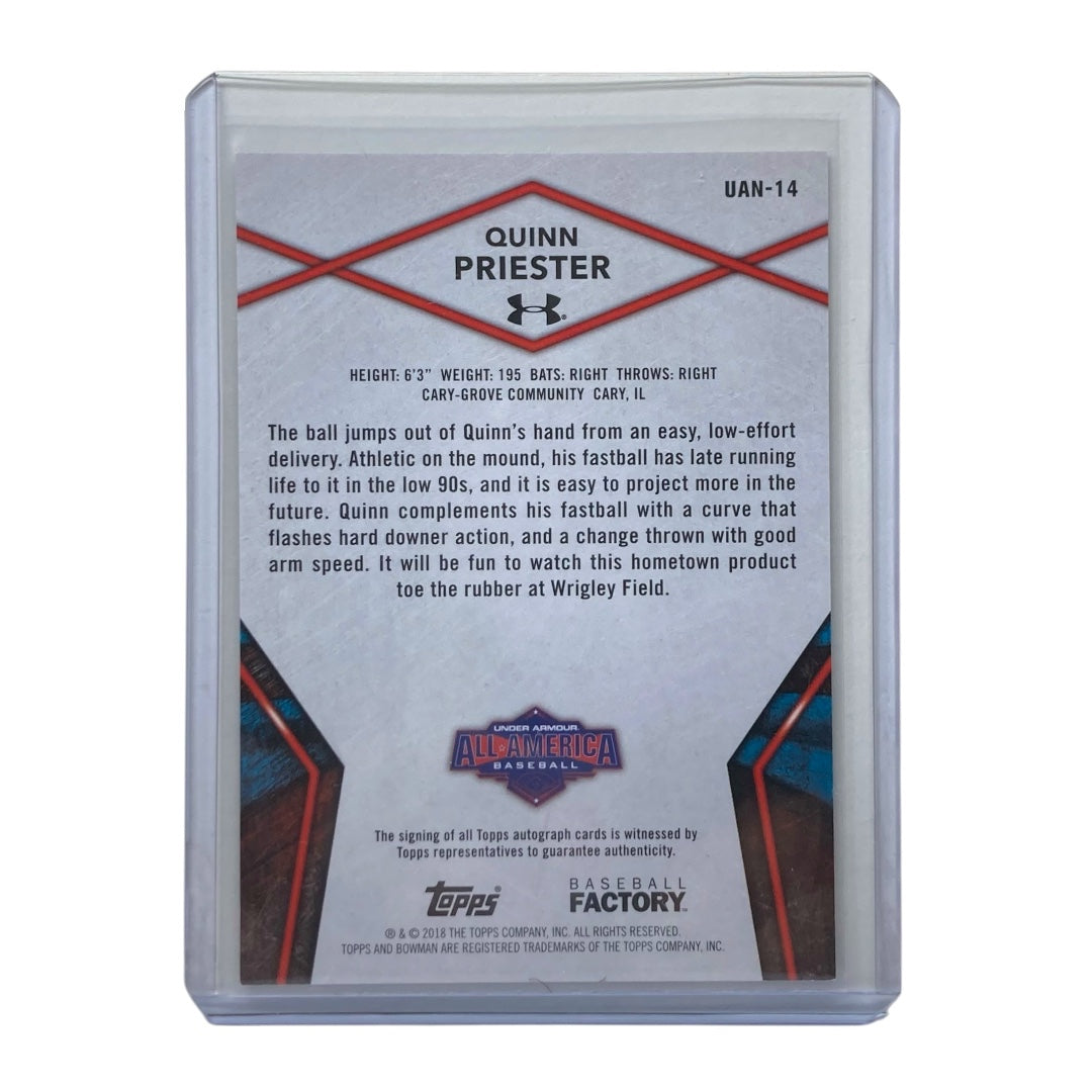 TOPPS MLBカード BOWMAN UNDER ARMOUR ALL AMERICA QUINN PRIESTER #UAN-14 中古 IT2