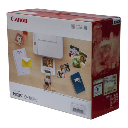 Canon プリンター A4インクジェット複合機 PIXUS TS3330 ホワイト Wi-Fi対応 テレワーク向け 中古 a1