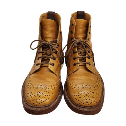 Tricher's トリッカーズ カントリーブーツ メンズ レザー レースアップ ウイングチップ ブラウン S634 STOW 中古 T1