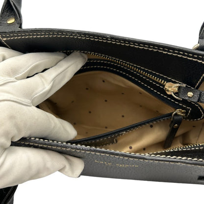 kate spade ケイトスペード スクエア トートバッグ 鞄 レディース ブラック レザー かわいい 中古 W４