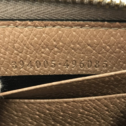 GUCCI グッチ GGキャンバス 長財布 レディース レザー ラウンドファスナー ジップ 小銭入れ付き ピンク/ベージュ 323397 中古 T1