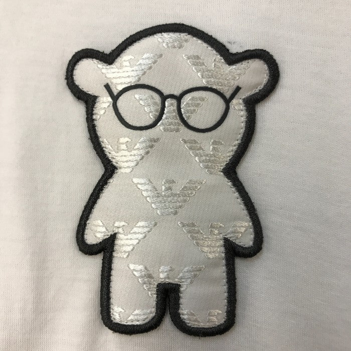 EMPORIO ARMANI エンポリオアルマーニ Tシャツ メンズ 長袖 カットソー クマ メガネ ホワイト XSサイズ 6K1TP3 1JUVZ 中古 KW1