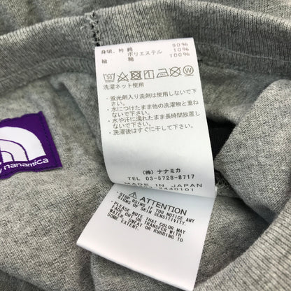 THE NORETH FACE ザノースフェイス パープルレーベル 7oz Field Baseball Tシャツ メンズ コットン 8分袖 ベースボールT nanamicaコラボ オーバーサイズ グレー Lサイズ N24FH009 中古 T1