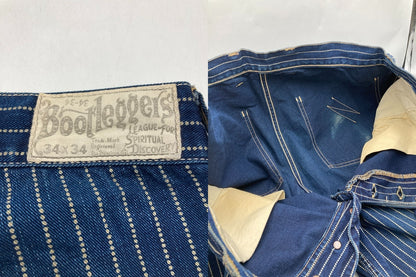 Bootleggers ブートレガーズ ヒッコリー ワークパンツ サイズ34×34 メンズ 中古 D4