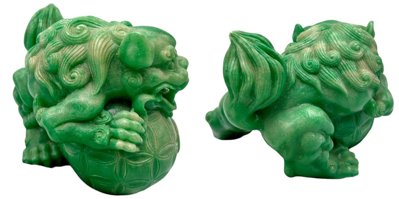シーサー 翡翠 置物 沖縄 インテリア 石 かっこいい 中古 W４