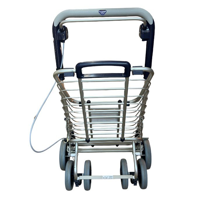 ユーバ産業 アルミワイヤー ショッピングカート マイバッグ カート 買い物 折りたたみ 中古 W４