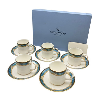 WEDGWOOD ウェッジウッド カーゾン カップ＆ソーサー 5客 洋食器 ブランド デミタス コーヒー 廃盤 中古 W1