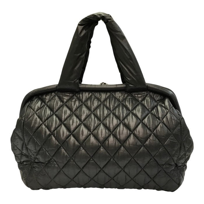 CHANEL シャネル コココクーン ミニボストンバッグ レディース ナイロン トート/ハンドバッグ キルティング 軽量 ブラック A47205 中古 T1