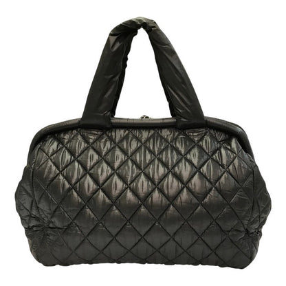 CHANEL シャネル コココクーン ミニボストンバッグ レディース ナイロン トート/ハンドバッグ キルティング 軽量 ブラック A47205 中古 T1