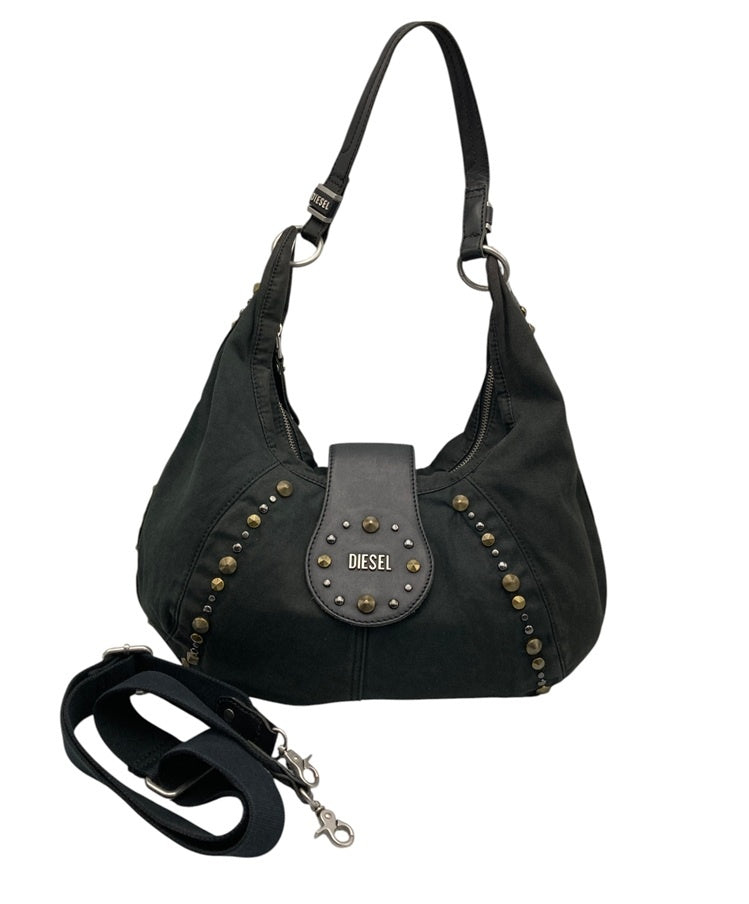 DIESEL ディーゼル スタッズ 2WAY ショルダーバッグ 中古 D4