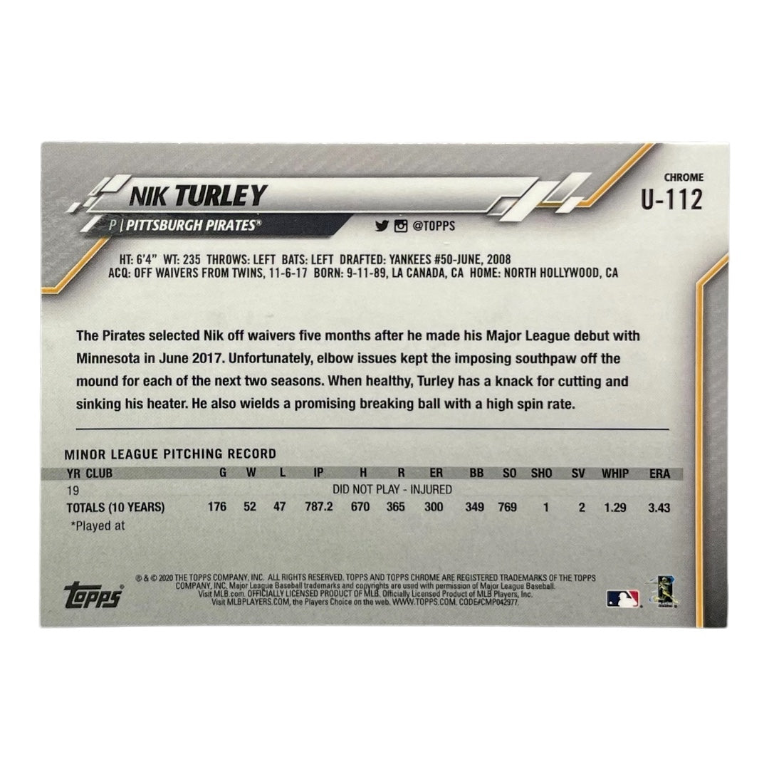 TOPPS MLBカード CHROME NIK TURLEY PITTSBURGH PIRATES #U-112 中古 IT2