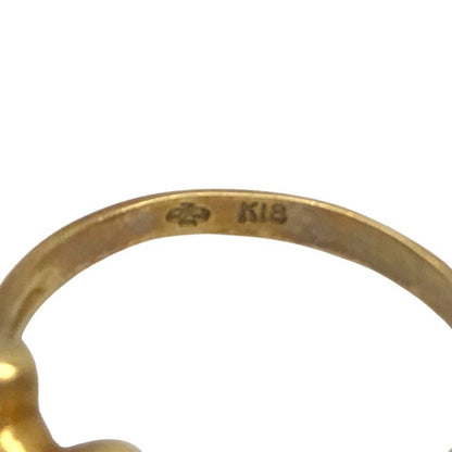 K18 ピンキーリング リング ハートモチーフ メレダイヤ イエローゴールド 4号 中古 T1