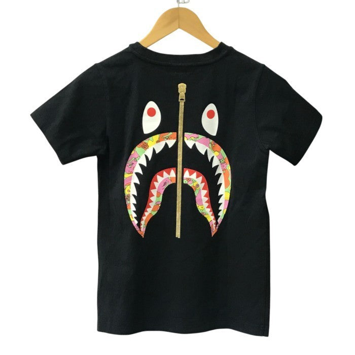 A BATHING APE アベイシングエイプ シャーク Tシャツ レディース 半袖 コットン WGM サメ バックプリント ブラック XSサイズ 中古 T1