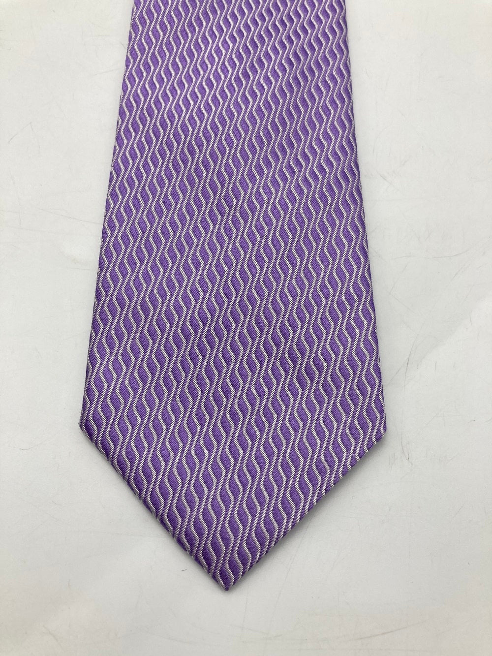EMPORIO ARMANI エンポリオアルマーニ シルク100％ ネクタイ 縦波 パープル 中古 D4