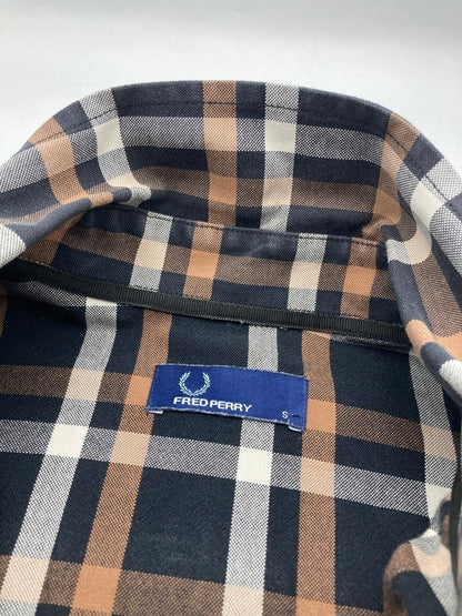 FRED PERRY フレッドペリー チェック柄 長袖シャツ ボタンダウン サイズS 中古 D4