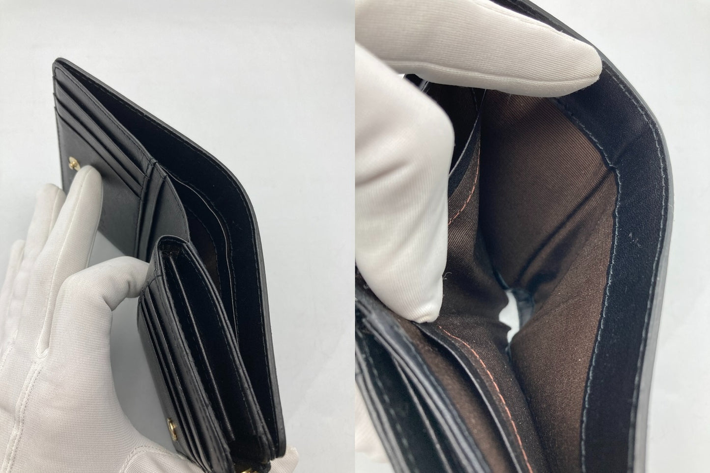 russet ラシット モノグラムプレス ハーフウォレット 2つ折り コンパクト財布 中古 D4