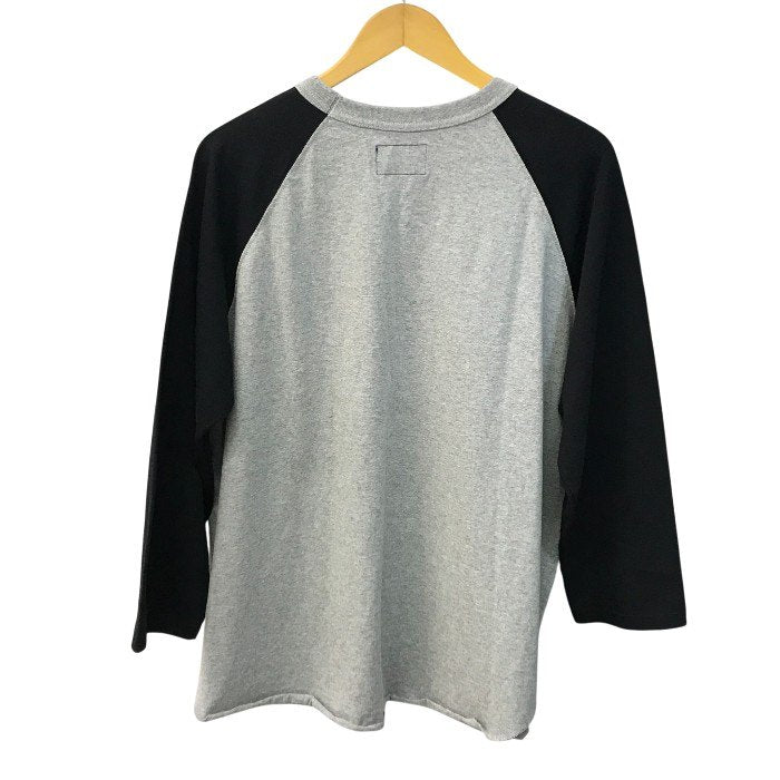 THE NORETH FACE ザノースフェイス パープルレーベル 7oz Field Baseball Tシャツ メンズ コットン 8分袖 ベースボールT nanamicaコラボ オーバーサイズ グレー Lサイズ N24FH009 中古 T1