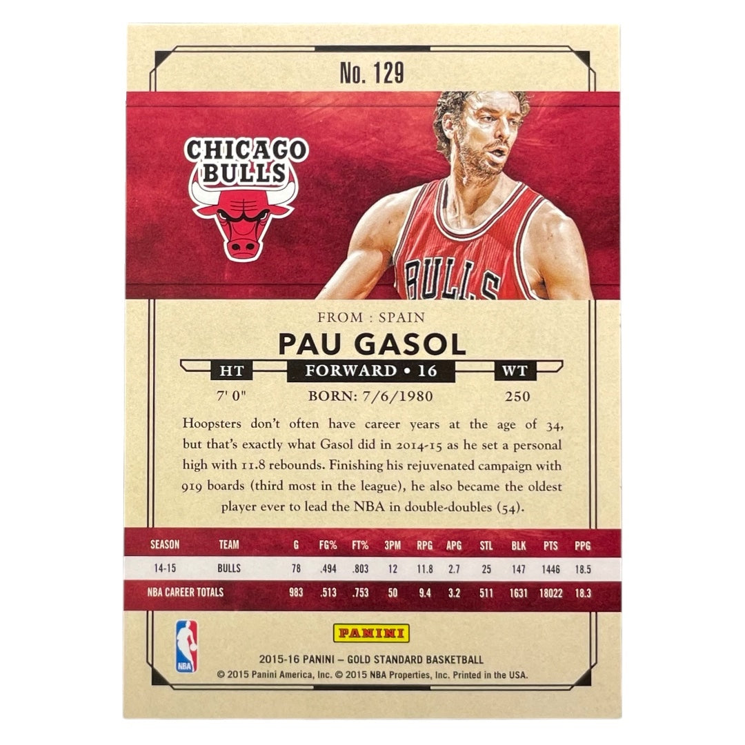 PANINI NBAカード GOLD STANDARD PAU GASOL CHICAGO BULLS /299 #129 中古 IT2