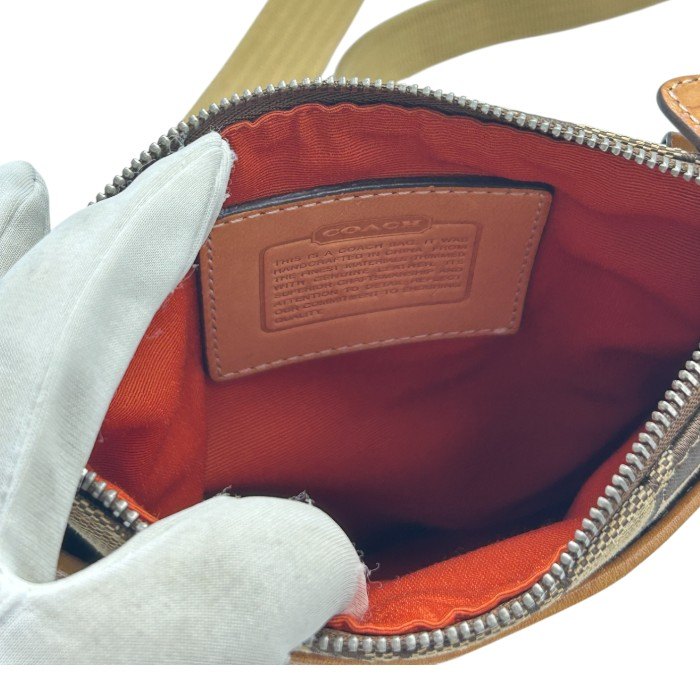 COACH コーチ シグネチャー ショルダーバッグ 鞄 ブランド ミニ コンパクト 小さめ レディース 中古 W４