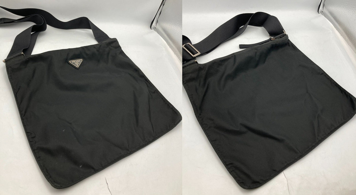 PRADA プラダ テスート 三角プレート ショルダーバッグ 中古 D4