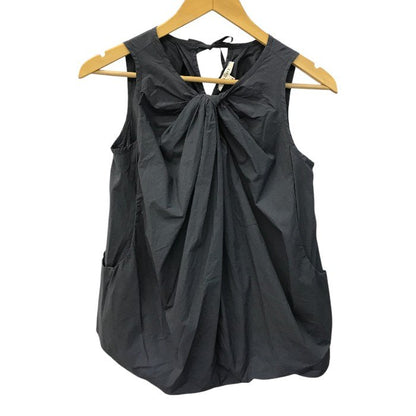 HACHE アッシュ ブラウス レディース ノースリーブ ギャザー ポケット グレー 40サイズ K230758 中古 T1