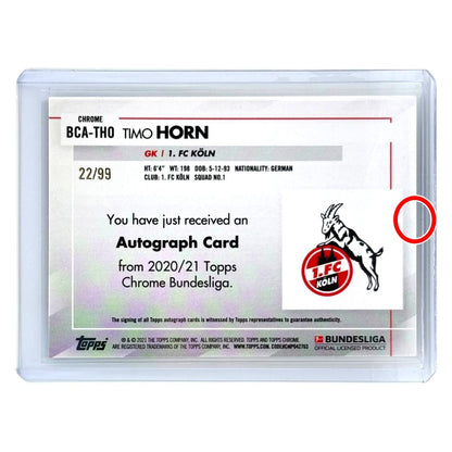 TOPPS サッカーカード CHROME TIMO HORN KOLN /99 #BCA-THO 中古 IT1