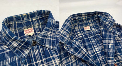 FREEWHEELERS フリーホイーラーズ Neal Cassady Railroad ベイクヘッドシャツ インディゴチェック サイズ14 メンズ 中古 D4