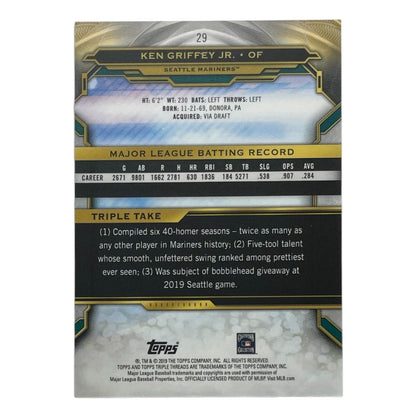 TOPPS MLBカード TRIPLE THREADS KEN GRIFFEY JR. SEATTLE MARINERS #29 中古 IT2