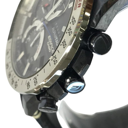 CASIO EDIFICE Scuderia AlphaTauri Limited Edition 腕時計 メンズ クロノグラフ タフソーラー F1 コラボ カーボン ネイビー/シルバー EQB-1000AT-1AJR 中古 T1