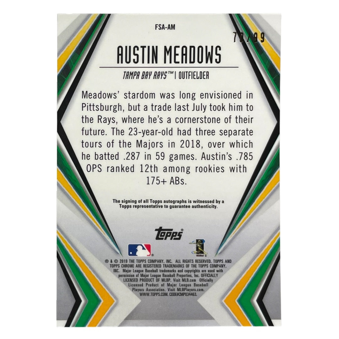 TOPPS MLBカード CHROME AUSTIN MEADOWS TAMPA BAY RAYS /99 #FSA-AM 中古 IT2