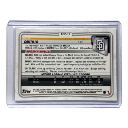 TOPPS MLBカード BOWMAN CHROME JOEY CANTILLO PADRES 33/75 #BCP-76 中古 IT2