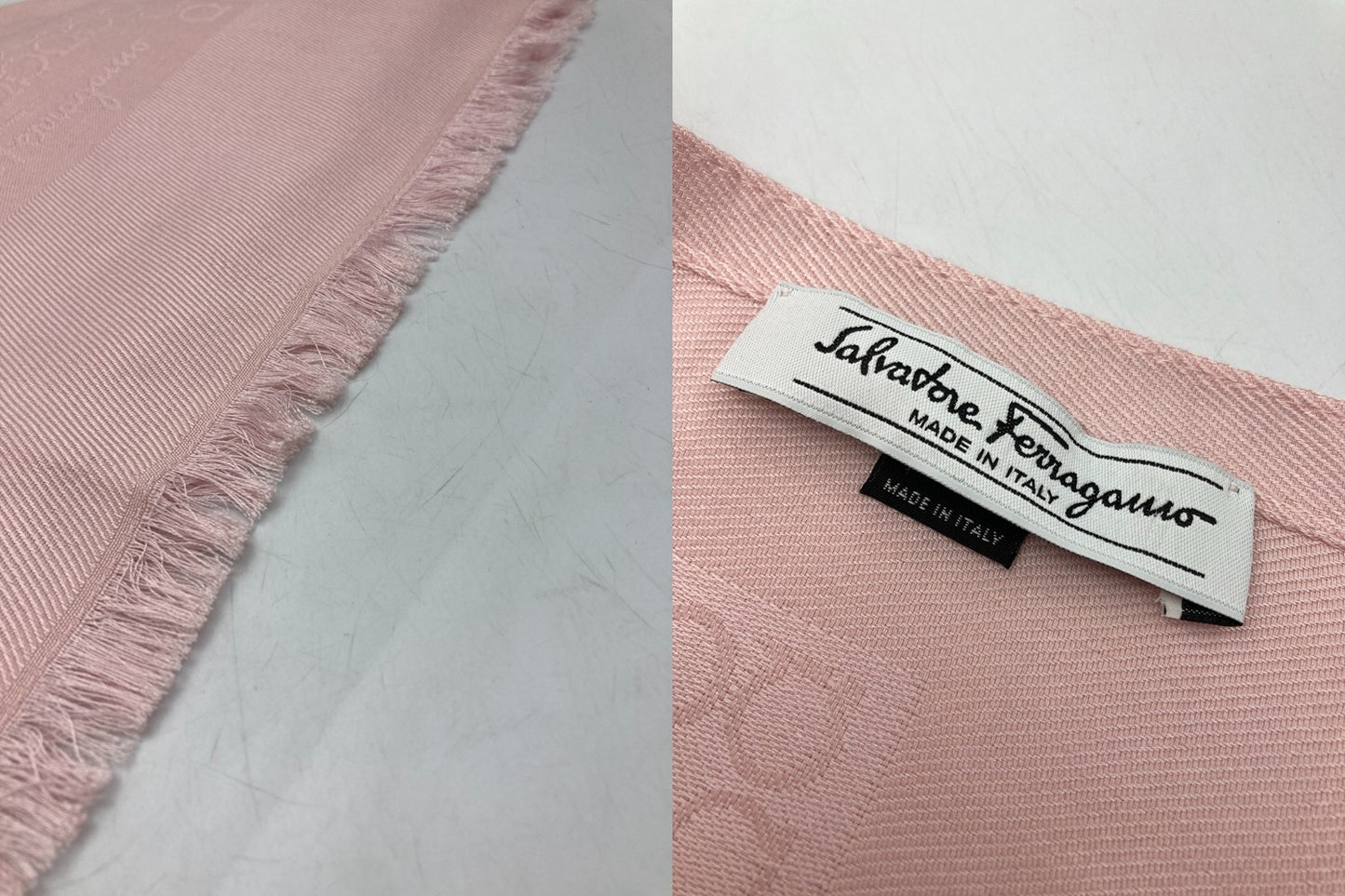 Salvatore Ferragamo サルヴァトーレフェラガモ ガンチーニ シルク混 ストール 中古 D4