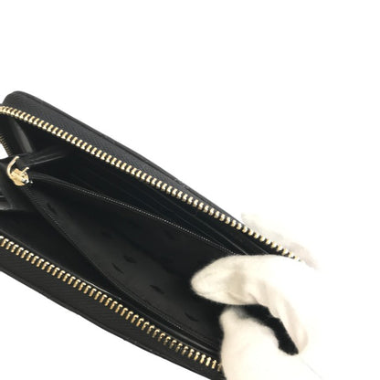 KATE SPADE ケイトスペード 長財布 レディース WLRU6340 001 ブラック レザー 札入れ カード入れ 小銭入れ 中古 W1
