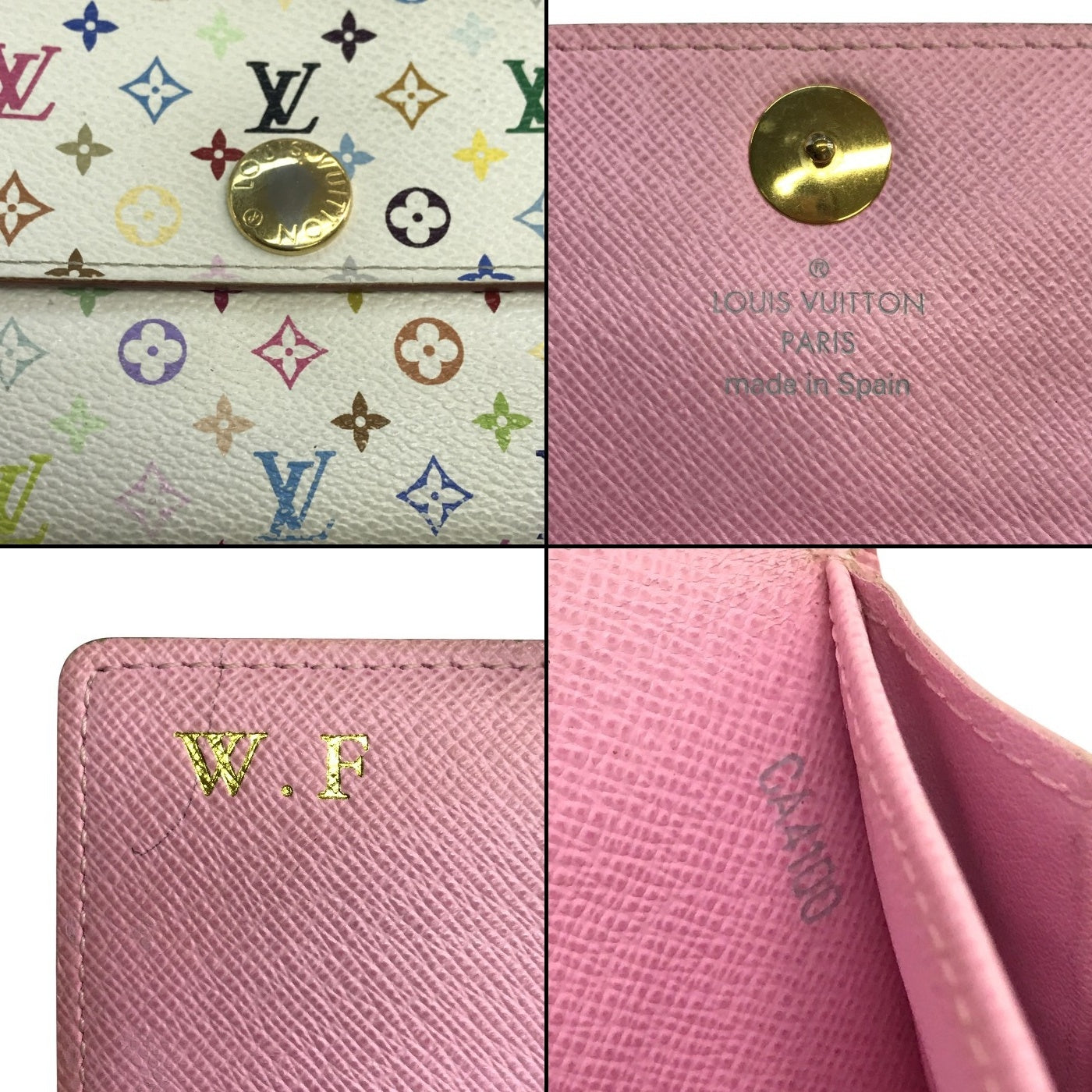 LOUIS VUITTON ルイヴィトン ポルトフォイユサラ モノグラム マルチカラー 長財布 レディース 二つ折り 旧型 ブロン/ホワイト M93744 中古 T1