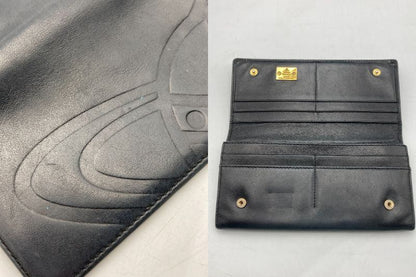 Vivienne Westwood ヴィヴィアンウエストウッド 型押し ロゴ 長財布  中古 D4