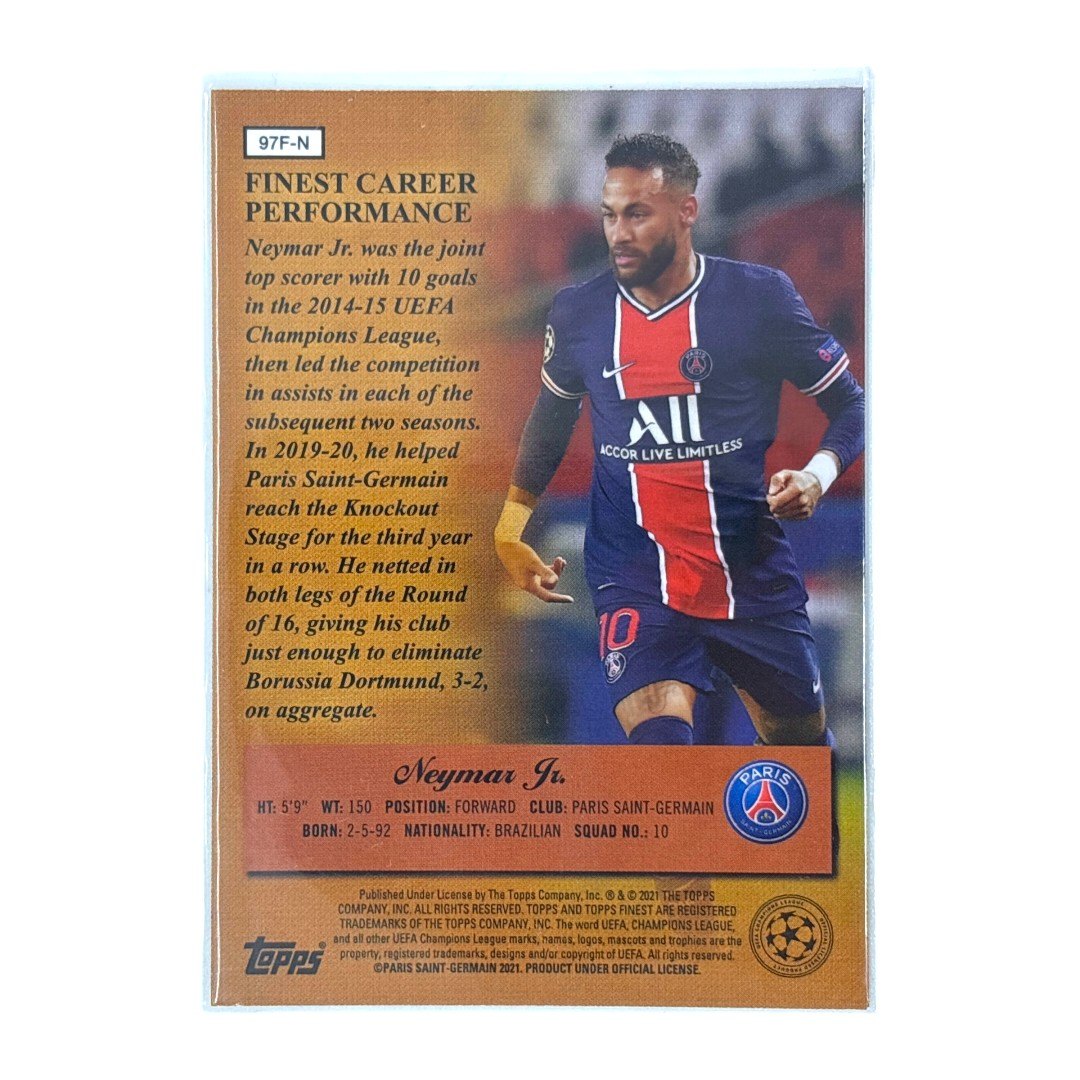 TOPPS サッカーカード FINEST NEYMAR JR. PARIS SAINT-GERMAIN #97F-N 中古 IT1