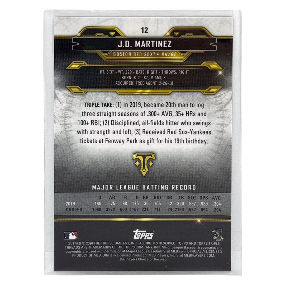 TOPPS MLBカード TRIPLE THREADS J.D. MARTINEZ BOSTON RED SOX /275 #12 中古 IT1