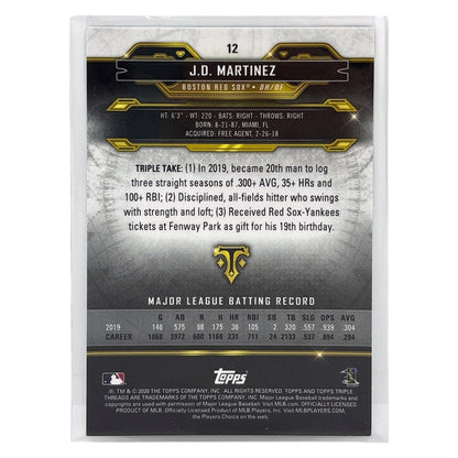 TOPPS MLBカード TRIPLE THREADS J.D. MARTINEZ BOSTON RED SOX /275 #12 中古 IT1
