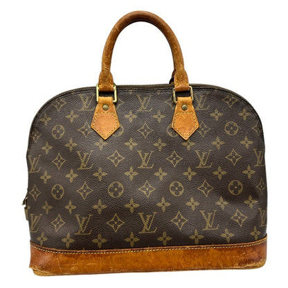 LOUIS VUITTON ルイヴィトン モノグラム アルマPM ハンドバッグ レディース 定番 シンプル ブラウン M53151 ブランド 鞄 お出かけ 通勤 中古 W４