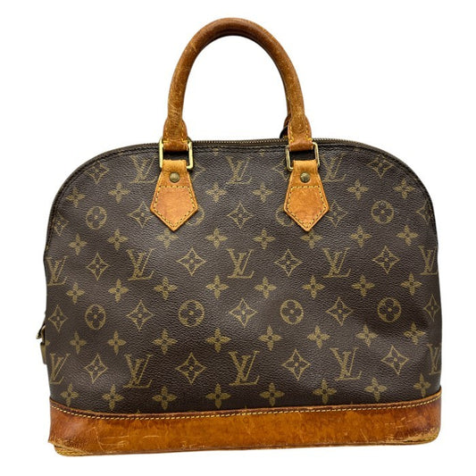 LOUIS VUITTON ルイヴィトン モノグラム アルマPM ハンドバッグ レディース 定番 シンプル ブラウン M53151 ブランド 鞄 お出かけ 通勤 中古 W４