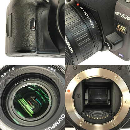 OLYMPUS デジタル一眼カメラ ダブルズームキット ブラック 標準/望遠レンズセット 2.7インチ可動式液晶 E-620 中古 T1