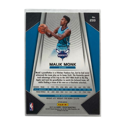 PANINI NBAカード PRIZM MALIK MONK CHARLOTTE HORNETS #233 中古 IT2