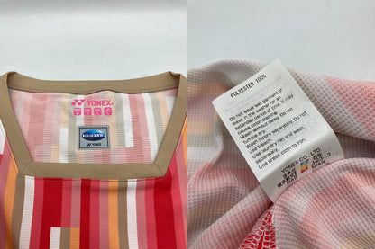 YONEX ヨネックス バドミントンウェア ゲームシャツ 上下セット クリスタルレッド レディース 中古 D4