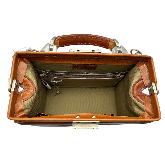 PHILIPELANGLET フィリップラングレー ミニ ダレスバッグ ハンドバッグ ブラウン メンズ 牛革 小さめ 中古 W４