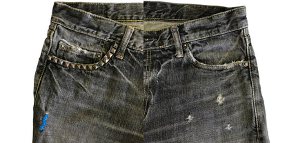 HYSTERIC GLAMOUR ヒステリックグラマー ジーンズ メンズ スタッズ ダメージ加工 32インチ デニム ボトムス カジュアル 中古 W1
