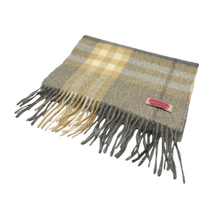 BURBERRY バーバリー メガチェック カシミヤ 100％ マフラー グレー ベージュ ストール ブランド レディース メンズ 秋 冬 チェック柄 中古 W４