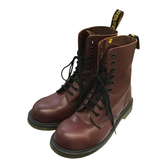 Dr.Martens ドクターマーチン 10ホール ブーツ レディース スチールトゥ ロング レースアップ バーガンディ UK6(25cm) 1919 中古 T1