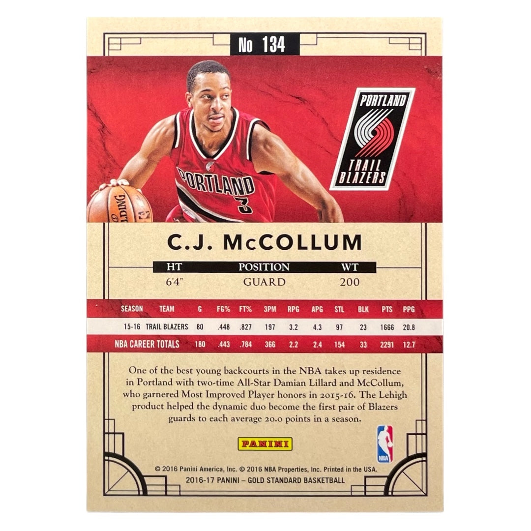 PANINI NBAカード GOLD STANDARD C.J. MCCOLLUM PORTLAND TRAIL BLAZERS /269 #134 中古 IT2